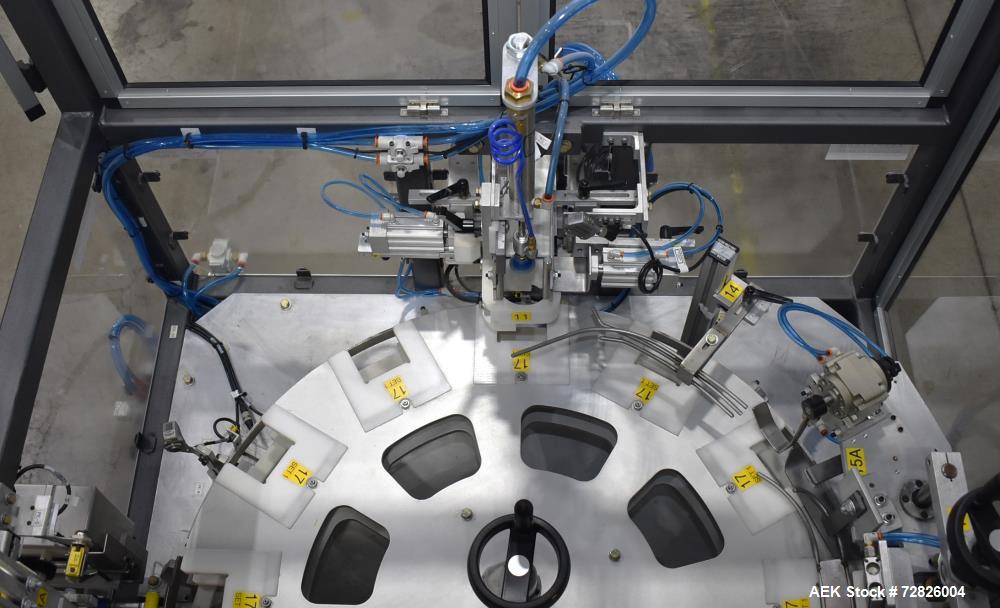 Unused- Endflex (Paxiom) Small Footprint Vertical Cartoner, Model BOXXER KARTNR. Capable of speeds up to 60 CPM (depending on application). Size range: 1" (25mm) to 4.5" (114mm) length x 1" (25mm) to...