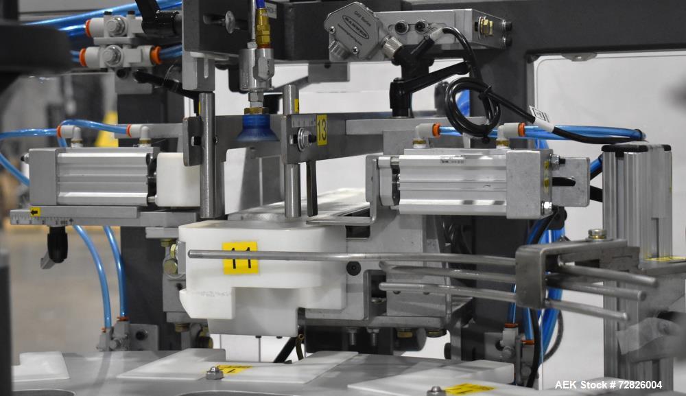 Unused- Endflex (Paxiom) Small Footprint Vertical Cartoner, Model BOXXER KARTNR. Capable of speeds up to 60 CPM (depending on application). Size range: 1" (25mm) to 4.5" (114mm) length x 1" (25mm) to...