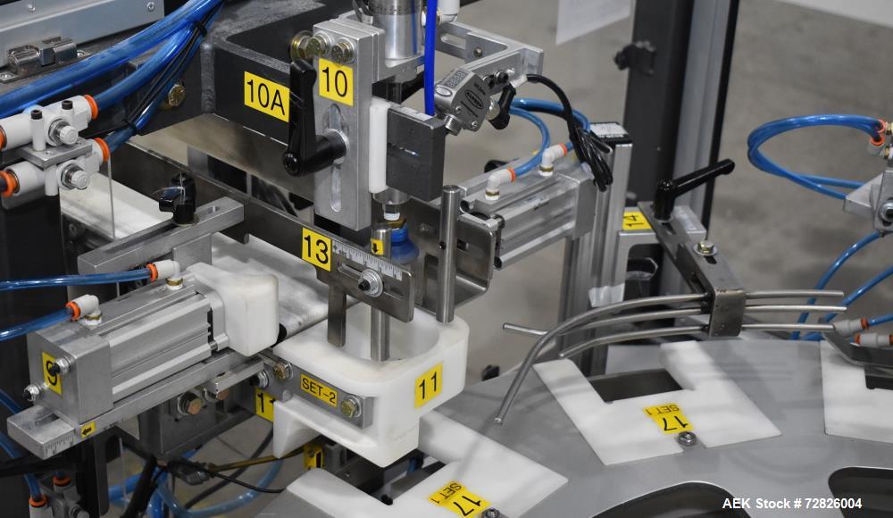 Unused- Endflex (Paxiom) Small Footprint Vertical Cartoner, Model BOXXER KARTNR. Capable of speeds up to 60 CPM (depending on application). Size range: 1" (25mm) to 4.5" (114mm) length x 1" (25mm) to...