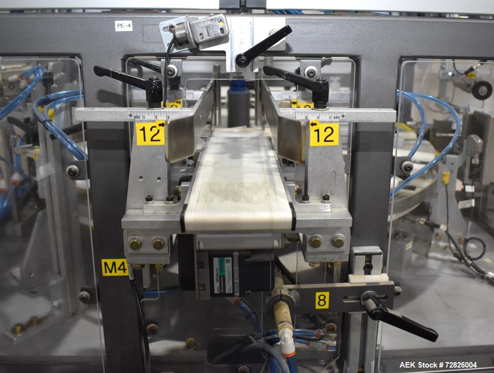 Unused- Endflex (Paxiom) Small Footprint Vertical Cartoner, Model BOXXER KARTNR. Capable of speeds up to 60 CPM (depending on application). Size range: 1" (25mm) to 4.5" (114mm) length x 1" (25mm) to...