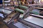 Used Jones Model CMV5 Semi-Automatic Tuck Vertical Cartoner. Machine is capable of speeds up to 120 cartons per minute. Has manual load station of 8' (both sides). Has 5