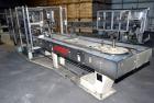 Used Jones Model CMV5 Semi-Automatic Tuck Vertical Cartoner. Machine is capable of speeds up to 120 cartons per minute. Has manual load station of 8' (both sides). Has 5