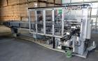 Used Jones Model CMV5 Semi-Automatic Tuck Vertical Cartoner. Machine is capable of speeds up to 120 cartons per minute. Has manual load station of 8' (both sides). Has 5