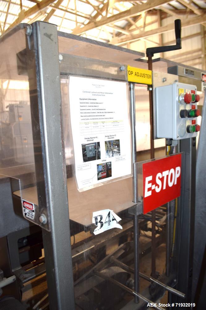 Used Combi Packaging Systems 3CE Case Erector. Includes a control panel with Allen-Bradley MicroLogix controller. 460/60/3, 30 amp. Serial# 3CE118816.