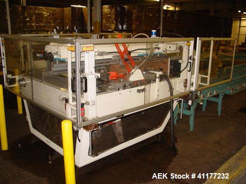 Used SWF Mcdowell 201LH case erector and bottom sealer capable of speeds up to 30 cases per minute. Has Nordson 3400 glue system and a case size range: length 7" to 24", width 6" to 16", 4" to 16". 3...
