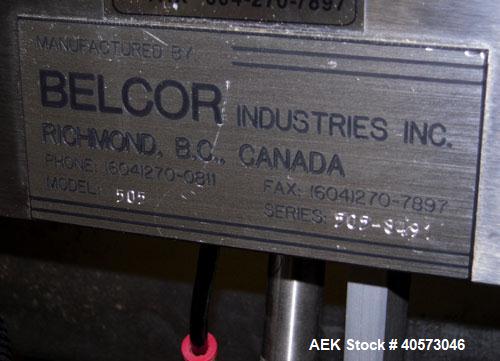 Used Belcor 505 semi-automatic case erector with integrated Belcor 252 automatic top and bottom case taper sealer. Speeds up to 15 cpm. Erector size range: length 8" to 26.5", width 6" to 16", height...