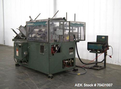 Used Padlocker Model Caseform 151 Care Erector with Nordson 3500 hot melt glue system.  Electric 3/60/230V.