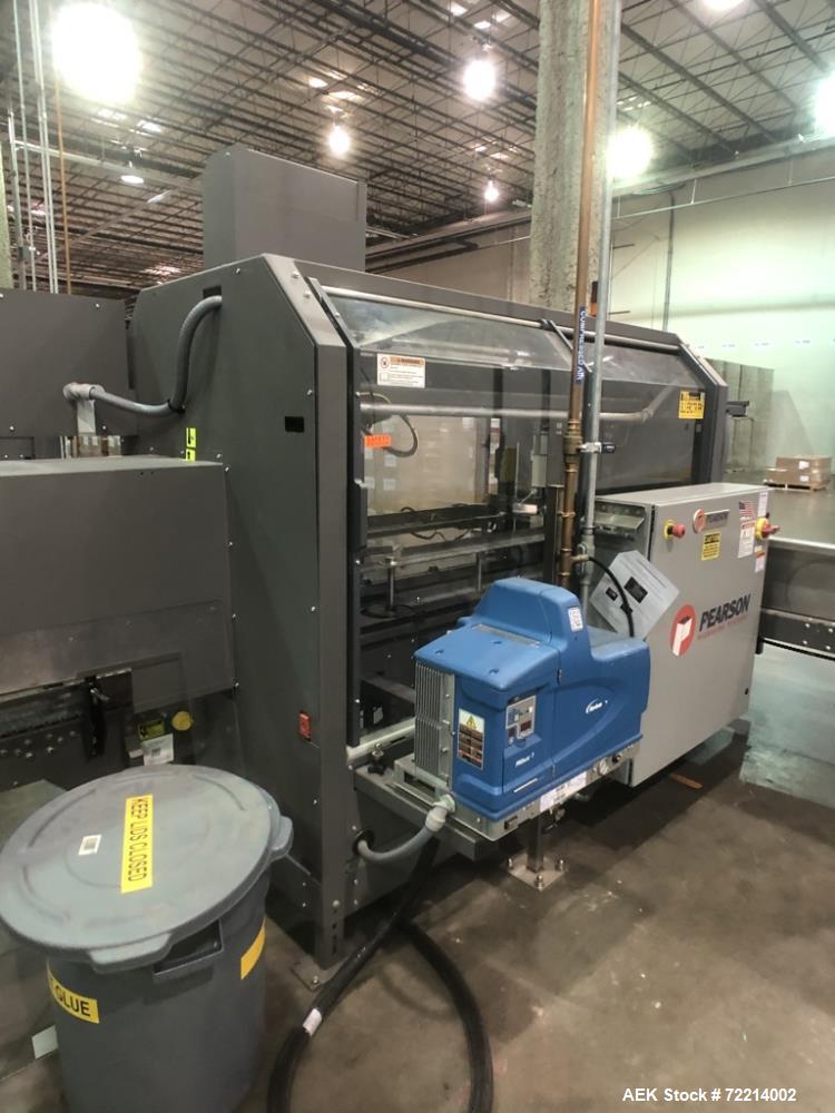 Used Pearson, Model CE25-G Automatic Case Erector and Bottom Hot Melt Glue Righ