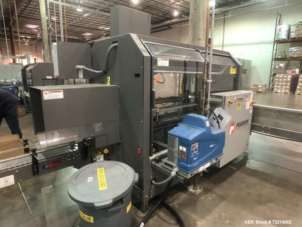 Used Pearson, Model CE25-G Automatic Case Erector and Bottom Hot Melt Glue Righ