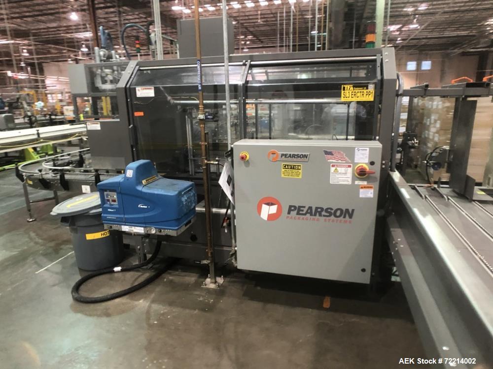 Used Pearson, Model CE25-G Automatic Case Erector and Bottom Hot Melt Glue Righ