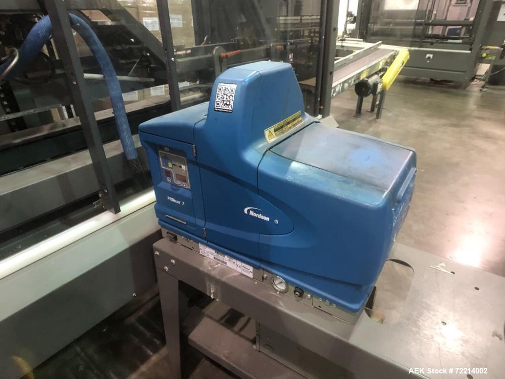 Used Pearson, Model CE25-G Automatic Case Erector and Bottom Hot Melt Glue Righ