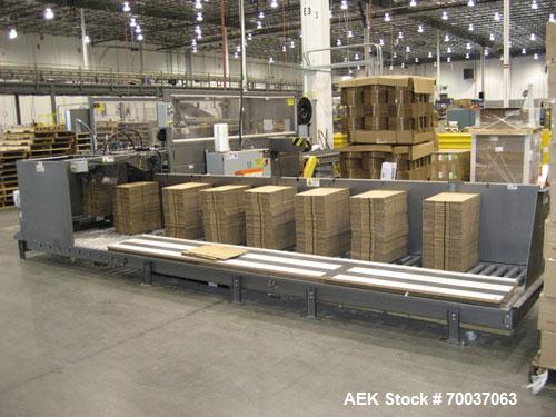 Used Pearson Box Erector, Model R350G.Features Allen Bradley Micrologix 1500 PLC, (5) Allen Bradley Series C VFDs, Allen Bradley Panelview 300 operator interface, Nordson Problue Model 10 hot melt gl...