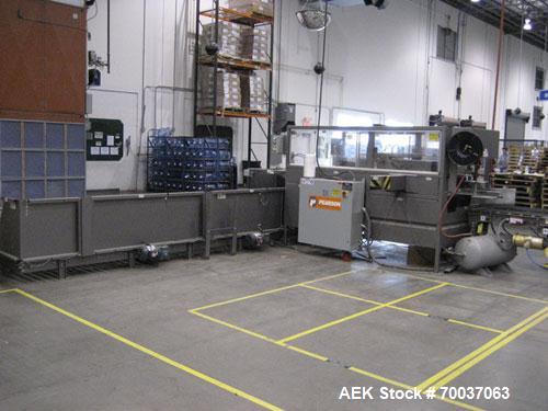 Used Pearson Box Erector, Model R350G.Features Allen Bradley Micrologix 1500 PLC, (5) Allen Bradley Series C VFDs, Allen Bradley Panelview 300 operator interface, Nordson Problue Model 10 hot melt gl...