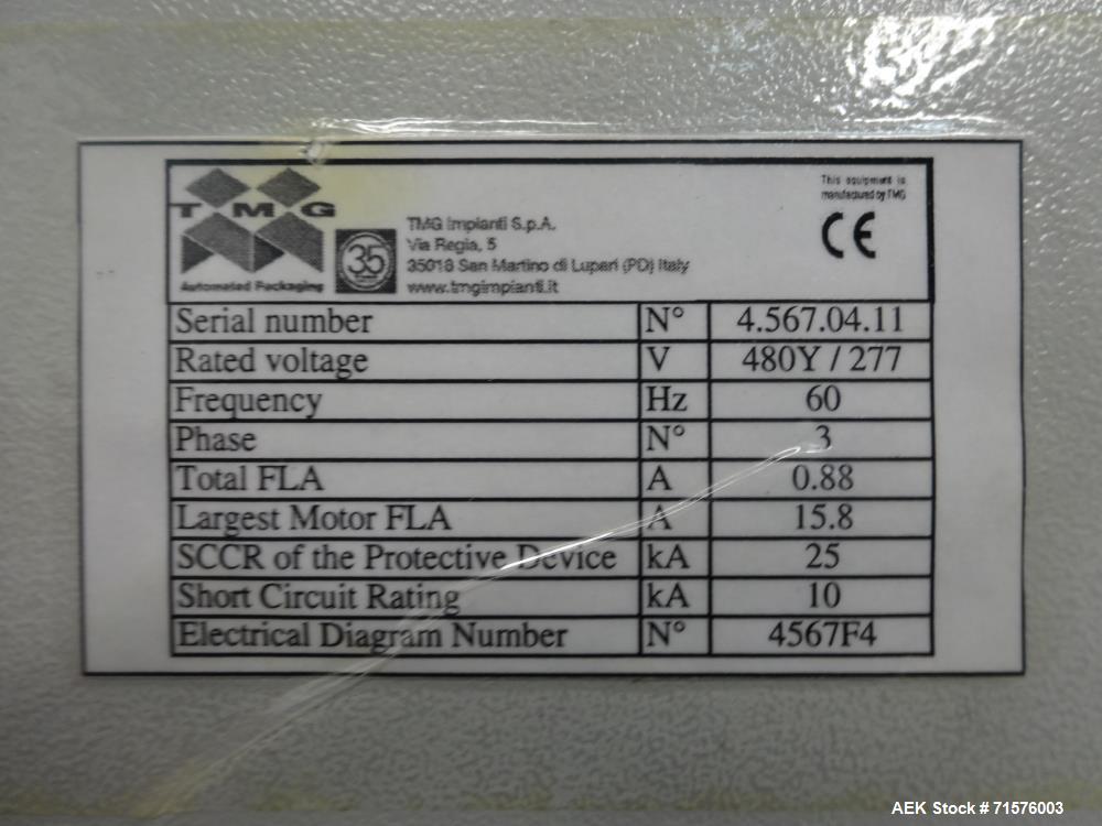 Used- TMG Automated Packaging Model Formec 4 (Gen II) Vertical Case Erector