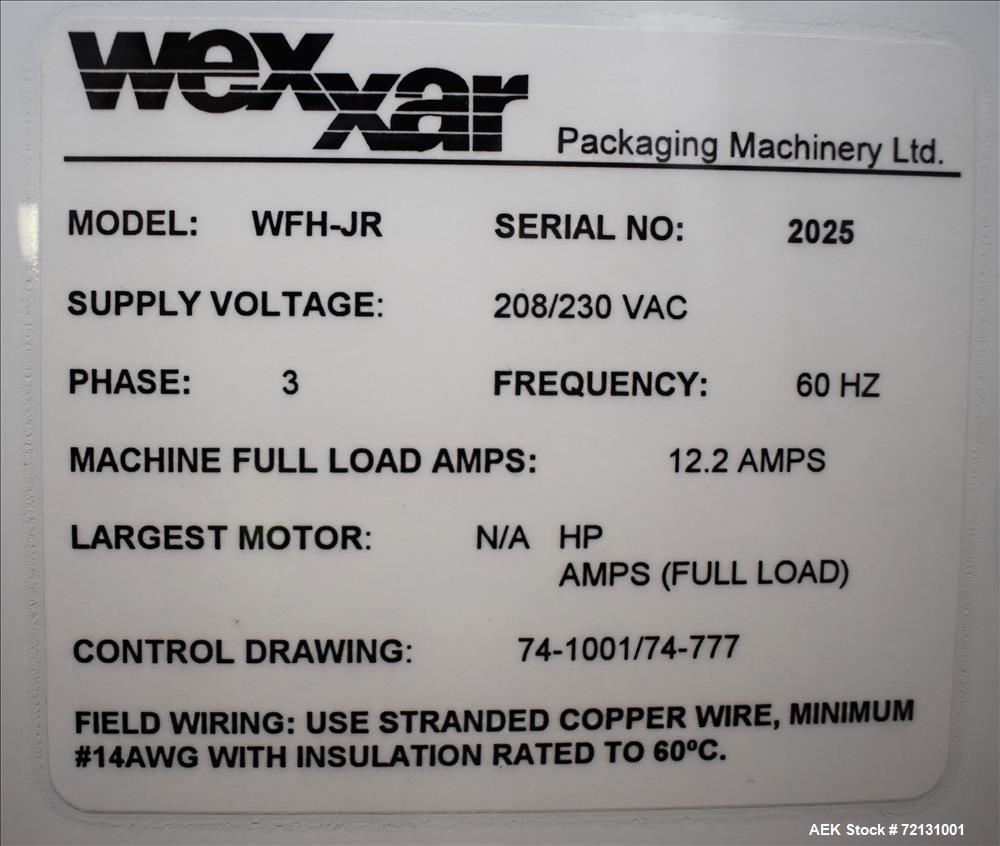 Used Wexxar Case Erector with Tape Bottom Seal, Model WFH-JR.