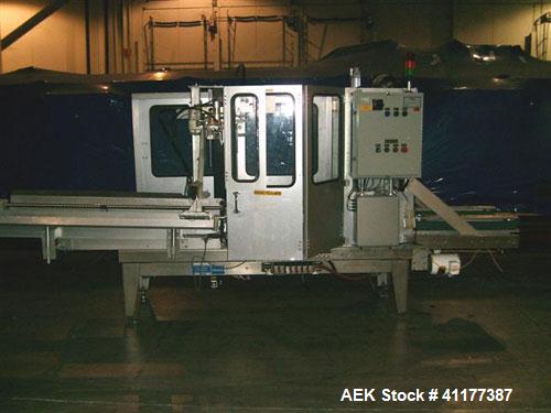 Used Wexxar Automatic Case Former / Erector With Hot Melt Glue Bottom Sealer, Model WFT. Capable of speeds up to 18 cpm. Case Size Range: length 7" to 22", width 6" to 17", height 6" to 20". Has AB S...