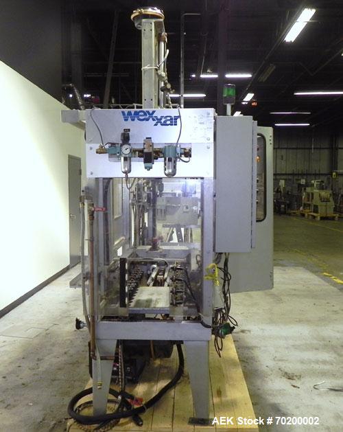 Used Wexxar Automatic Case Former/Erector With Hot Melt Glue Bottom Sealer, Model WFH. Capable of speeds up to 25 cpm. Case Size Range: length 7" to 24", width 5" to 17", height 5" to 16". Has AB SLC...