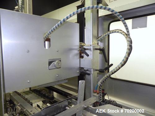 Used Wexxar Automatic Case Former/Erector With Hot Melt Glue Bottom Sealer, Model WFH. Capable of speeds up to 25 cpm. Case Size Range: length 7" to 24", width 5" to 17", height 5" to 16". Has AB SLC...