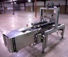 Used Belcor 505 semi-automatic case erector with integrated Belcor 252 automatic top and bottom case taper sealer. Speeds up to 15 cpm. Erector size range: length 8