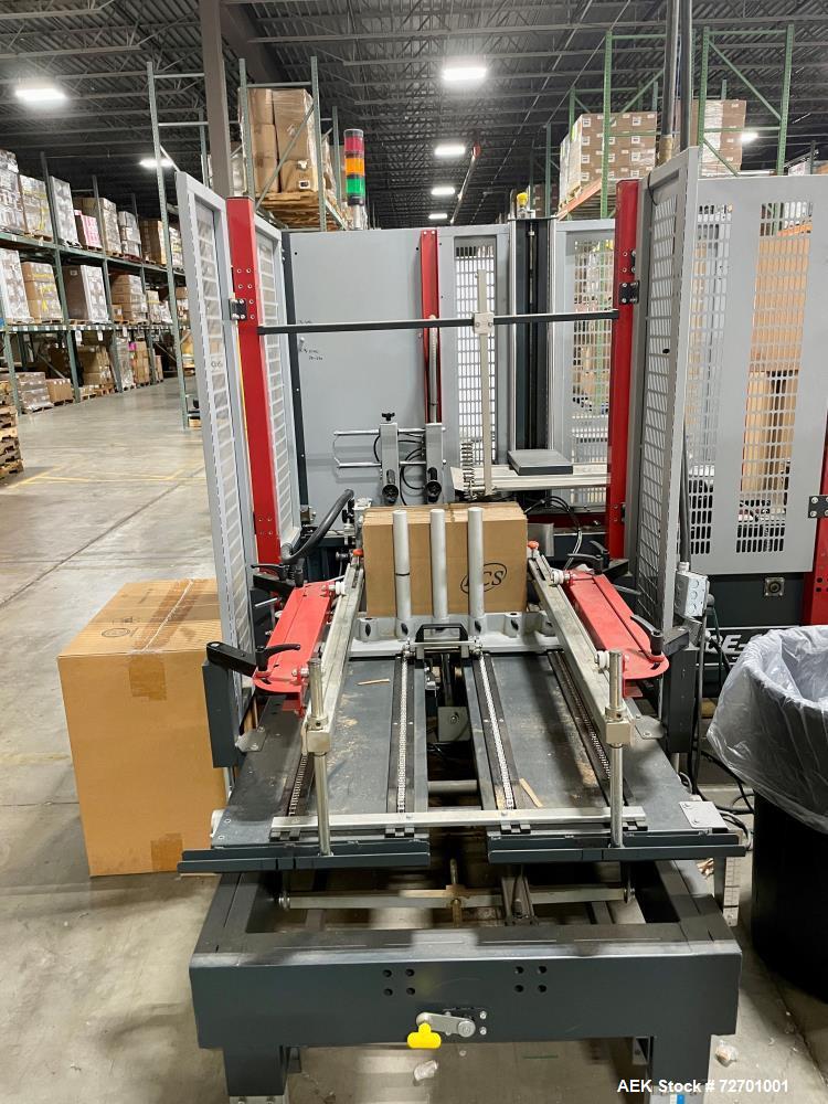 Used Combi Model CE-10 Case Erector. Machine is capable of speeds from 500 to 700 cases per hour (about 12 cases per minute). Has a case size range of 8"-17.5" length x 6"-13.5" width x 5"-17.5" heig...