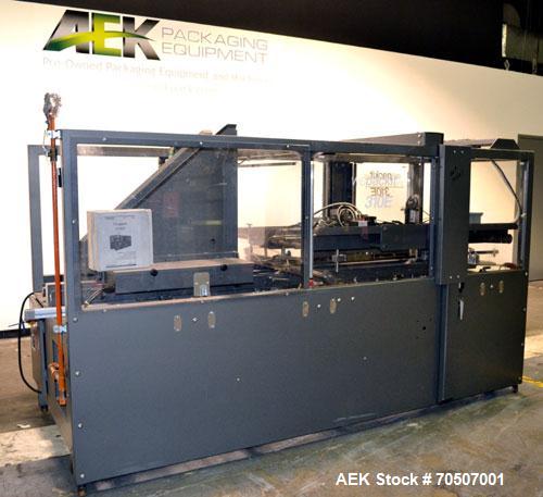Used Wepackit Model 310E Mid-Speed Case Erector. Capable of up to 15 cases per minute. Approximate case size range:length 6’’ to 24’’, width 5.5’’ to 18", depth 4.5’’ to 20’’.Maximum knock-down lengt...