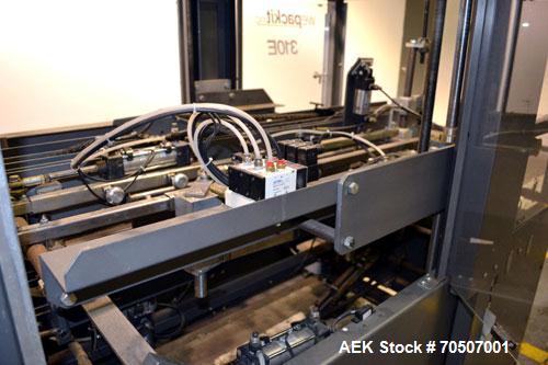 Used Wepackit Model 310E Mid-Speed Case Erector. Capable of up to 15 cases per minute. Approximate case size range:length 6’’ to 24’’, width 5.5’’ to 18", depth 4.5’’ to 20’’.Maximum knock-down lengt...
