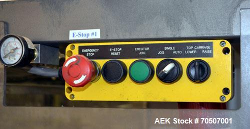 Used Wepackit Model 310E Mid-Speed Case Erector. Capable of up to 15 cases per minute. Approximate case size range:length 6’’ to 24’’, width 5.5’’ to 18", depth 4.5’’ to 20’’.Maximum knock-down lengt...