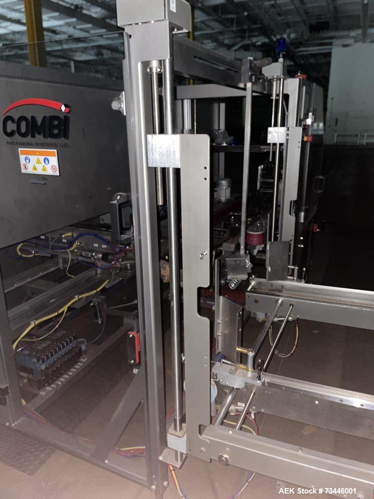 Used Combi 2EZSB Case Erector – 15 CPM, Allen Bradley PLC, Bottom Tape Head, Mobile