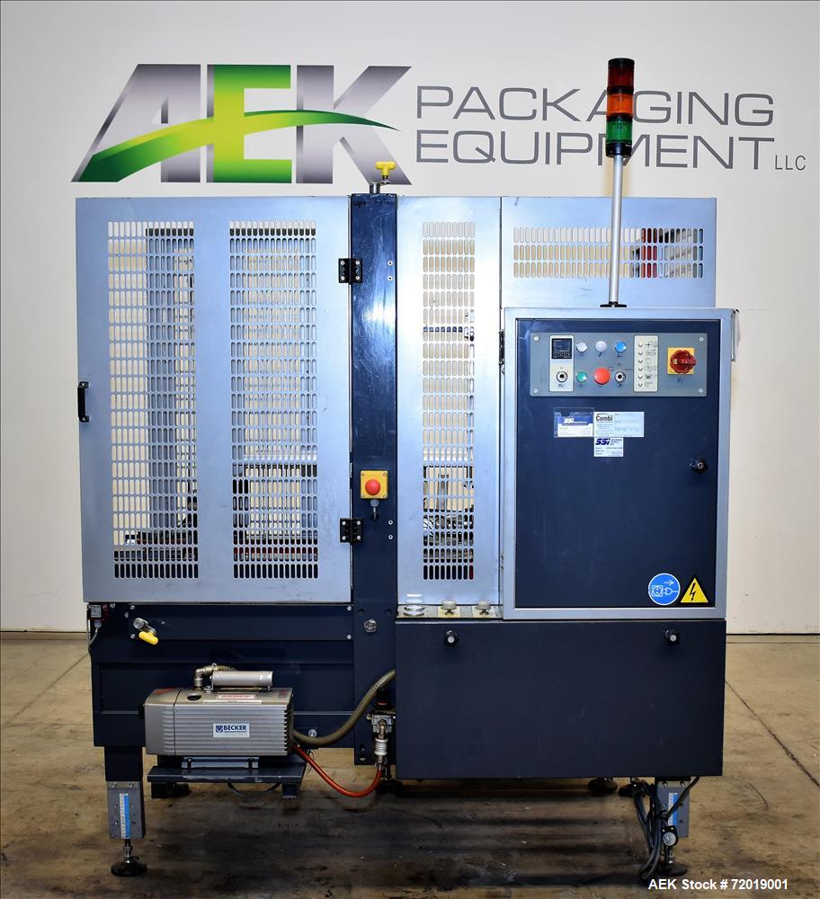Used Combi Packaging System CE-10 Case Erector with Bottom Case Tape Sealer.