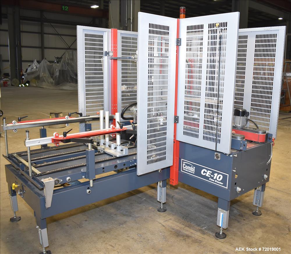 Used Combi Packaging System CE-10 Case Erector with Bottom Case Tape Sealer.