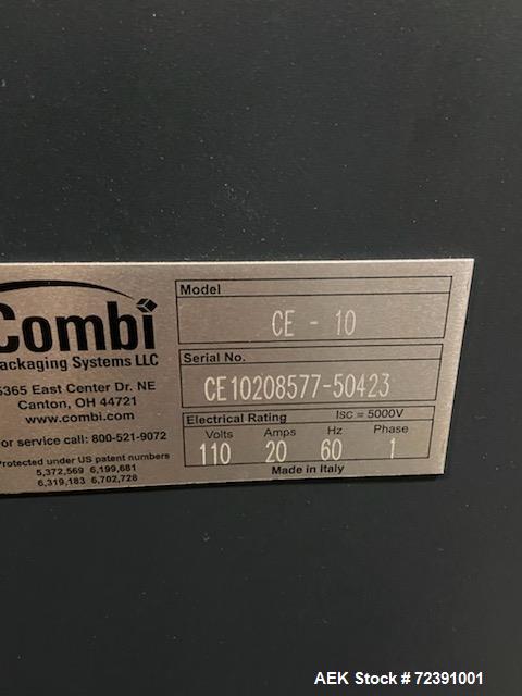 Used Combi Model CE-10 Case Erector. Machine is capable of speeds from 500 to 700 cases per hour (about 12 cases per minute). Has a case size range of 8"-17.5" length x 6"-13.5" width x 5"-17.5" heig...