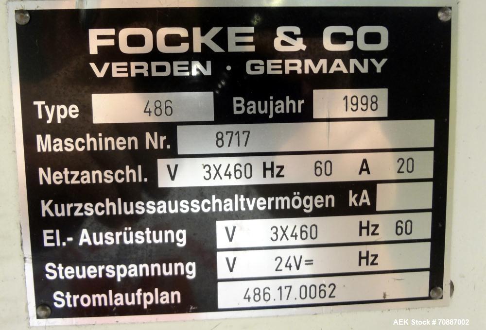 Used Focke Model 486 Automatic Case Erector, Side Load Packer, and Tape Sealer