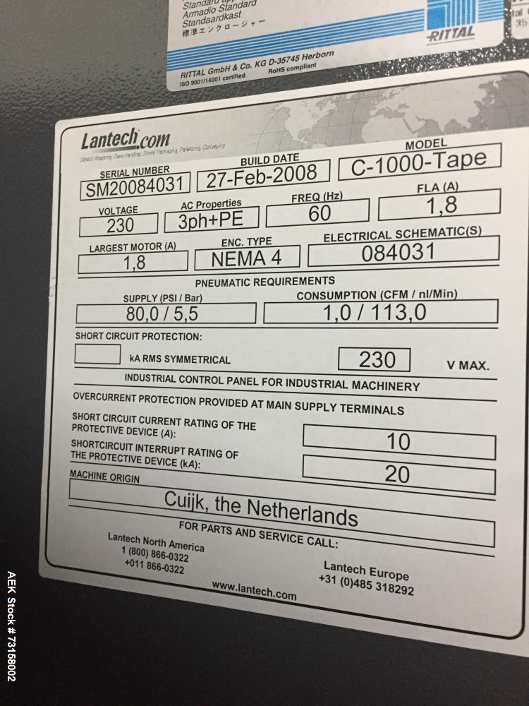 Lantech Model C-1000 Automatic Case Erector – Corrugated Box Former