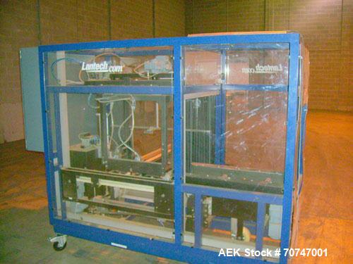Used Lantech Case Erector, Model C-2000. Throughput speed 10-15 cases per minute. Case size minimum (OD) 7-7/8" long x 5-7/8" wide x 3-7/8" high. Case size maximum (OD) 25-5/8" long x 17-3/4" wide x ...