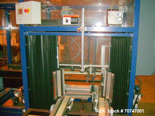 Used Lantech Case Erector, Model C-2000. Throughput speed 10-15 cases per minute. Case size minimum (OD) 7-7/8" long x 5-7/8" wide x 3-7/8" high. Case size maximum (OD) 25-5/8" long x 17-3/4" wide x ...