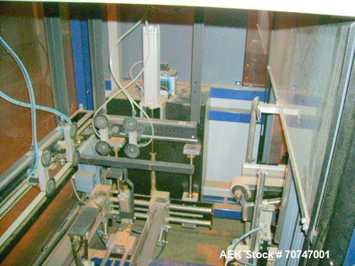Used Lantech Case Erector, Model C-2000. Throughput speed 10-15 cases per minute. Case size minimum (OD) 7-7/8" long x 5-7/8" wide x 3-7/8" high. Case size maximum (OD) 25-5/8" long x 17-3/4" wide x ...