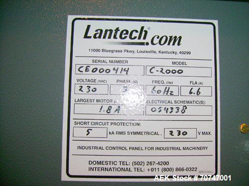 Used Lantech Case Erector, Model C-2000. Throughput speed 10-15 cases per minute. Case size minimum (OD) 7-7/8" long x 5-7/8" wide x 3-7/8" high. Case size maximum (OD) 25-5/8" long x 17-3/4" wide x ...