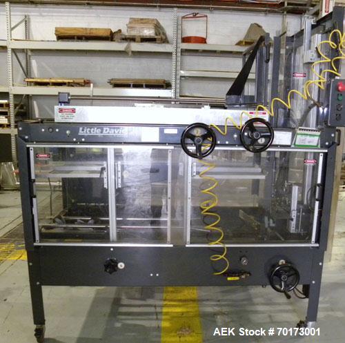 Used Little David (Loveshaw) CF20T Case Erector and Bottom Taper. Capable of speeds to 4 cases per minute. Small footprint design with a case size range: length 6" -16", width 6" - 12", height 4" -12...