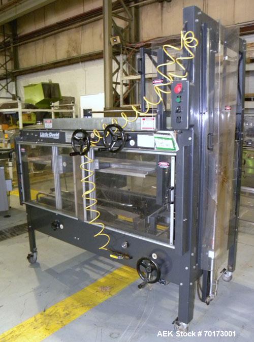 Used Little David (Loveshaw) CF20T Case Erector and Bottom Taper. Capable of speeds to 4 cases per minute. Small footprint design with a case size range: length 6" -16", width 6" - 12", height 4" -12...