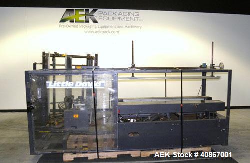 Used Loveshaw Little David Case Former, Model CF40T, Carbon Steel. Approximately 20 cases per minute. Case size range: length 7" to 24", width 6" to 16", height 4" to 16". Chain and lug drive, 1/2 hp...