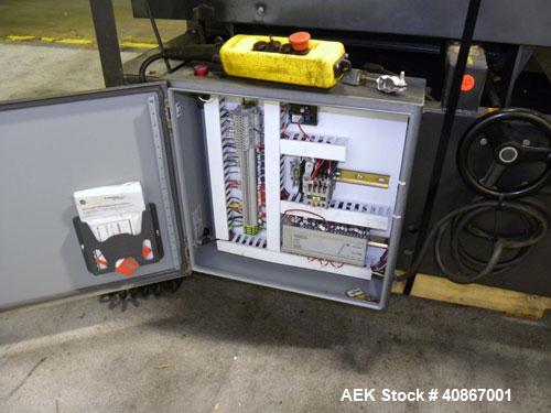 Used Loveshaw Little David Case Former, Model CF40T, Carbon Steel. Approximately 20 cases per minute. Case size range: length 7" to 24", width 6" to 16", height 4" to 16". Chain and lug drive, 1/2 hp...