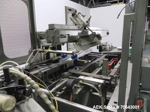 Used Marq Model HPE-RH NS Case Erector Bottom Sealer. Capable of speeds from 30 to 40 cases per minute. Is set up to tape boxes closed (with a side seal). Has a formed case size range: Length 10" to ...