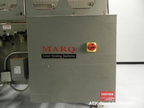 Used Marq Model HPE-RH NS Case Erector Bottom Sealer. Capable of speeds from 30 to 40 cases per minute. Is set up to tape boxes closed (with a side seal). Has a formed case size range: Length 10" to ...