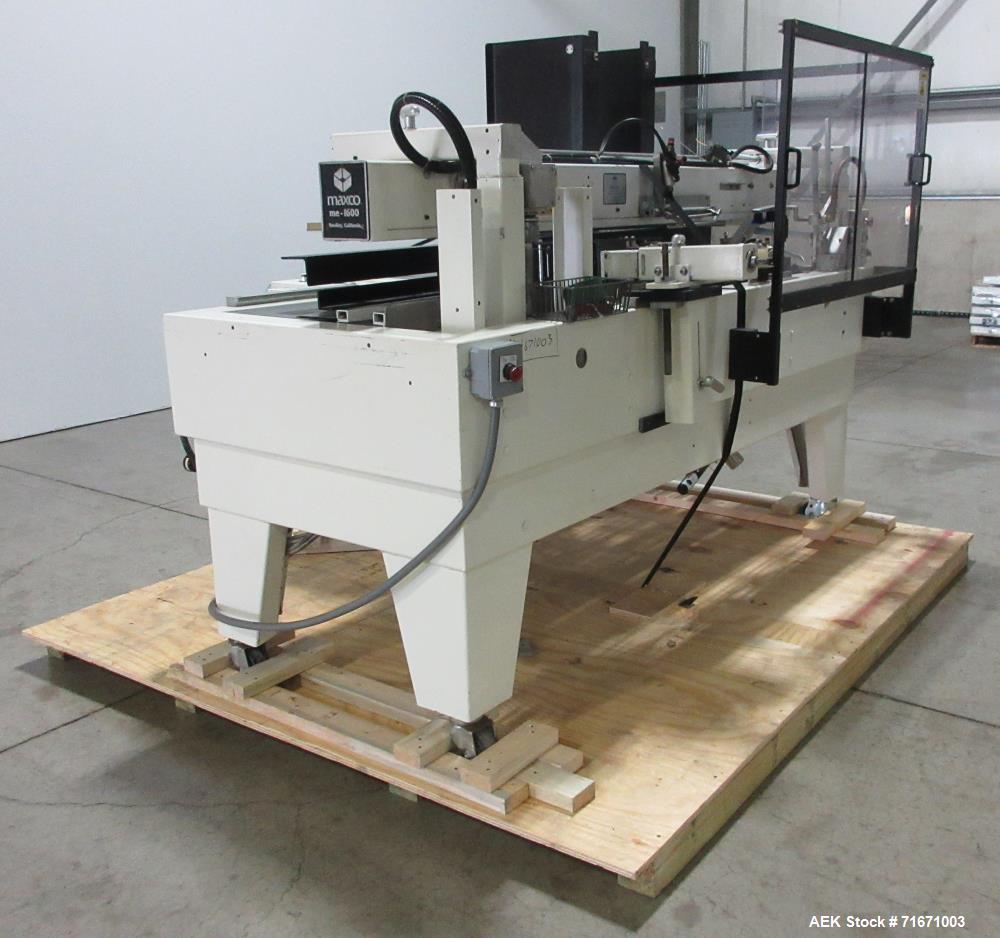 Used Maxco Model ME-1600 Automatic Case Erector and Bottom Tape Sealer