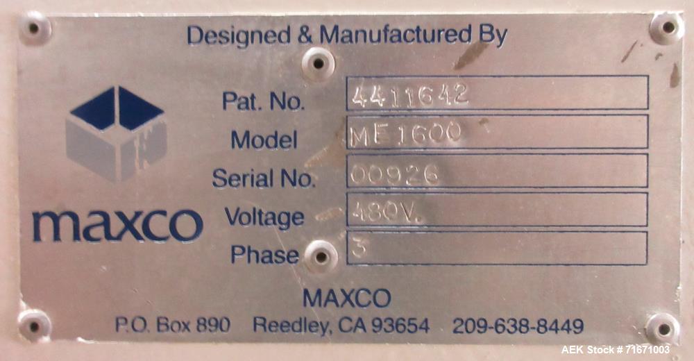 Used Maxco Model ME-1600 Automatic Case Erector and Bottom Tape Sealer
