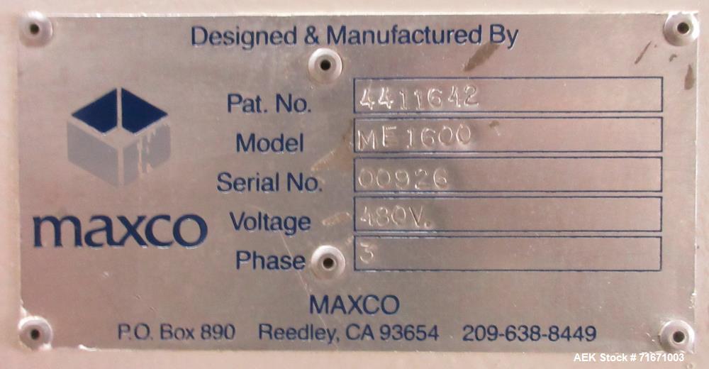 Used- Maxco Model ME-1600 Automatic Case Erector and Bottom Tape Sealer