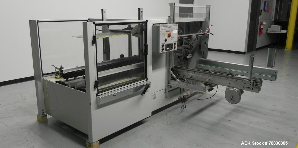 Used OK International Model Duraformer 2 Automatic Case Erector and Bottom Taper. Machine is capable of speeds up to 18 cases per minute. Case size range: (Length) 7" - 20" (Width) 6" - 16" (Height) ...