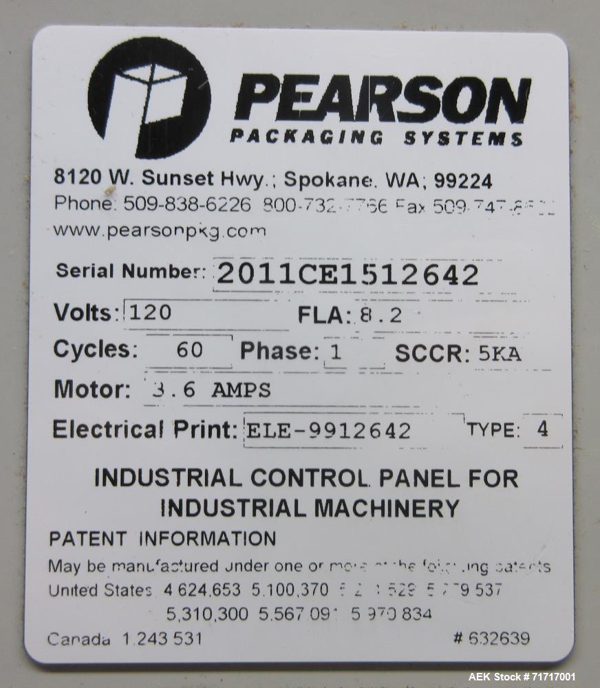 Used- Pearson Model CE15 Case Erector and Bottom Taper