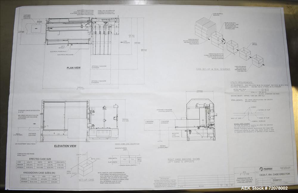 Pearson, Model CE25-T Case Erector and Bottom Tape Sealer