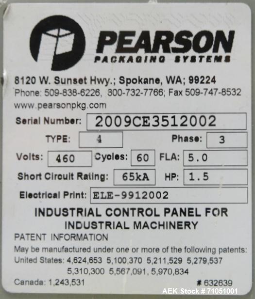 Used Pearson Model CE35-T Right Handed Case Erector Bottom Taper